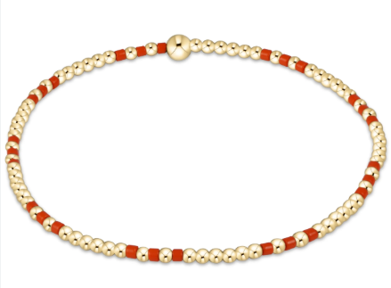 GAMEDAY HOPE JOY PATTERN 2MM BEAD BRACELET- BRIGHT ORANGE BGDHOPJOYP2BRORA