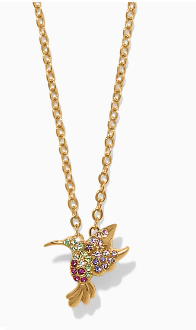 JM0237 ENCHANTING GEM HUMMINGBIRD NECKLACE