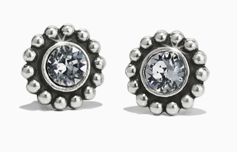 J20493 TWINKLE SIL/BLACK MINI POST EARRINGS