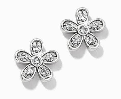 JA0029 ENCHANTING FLOWER SILVER POST EARRINGS