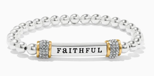 JF0188 MERIDIAN FAITHFUL TWO TONE STRETCH BRACELET