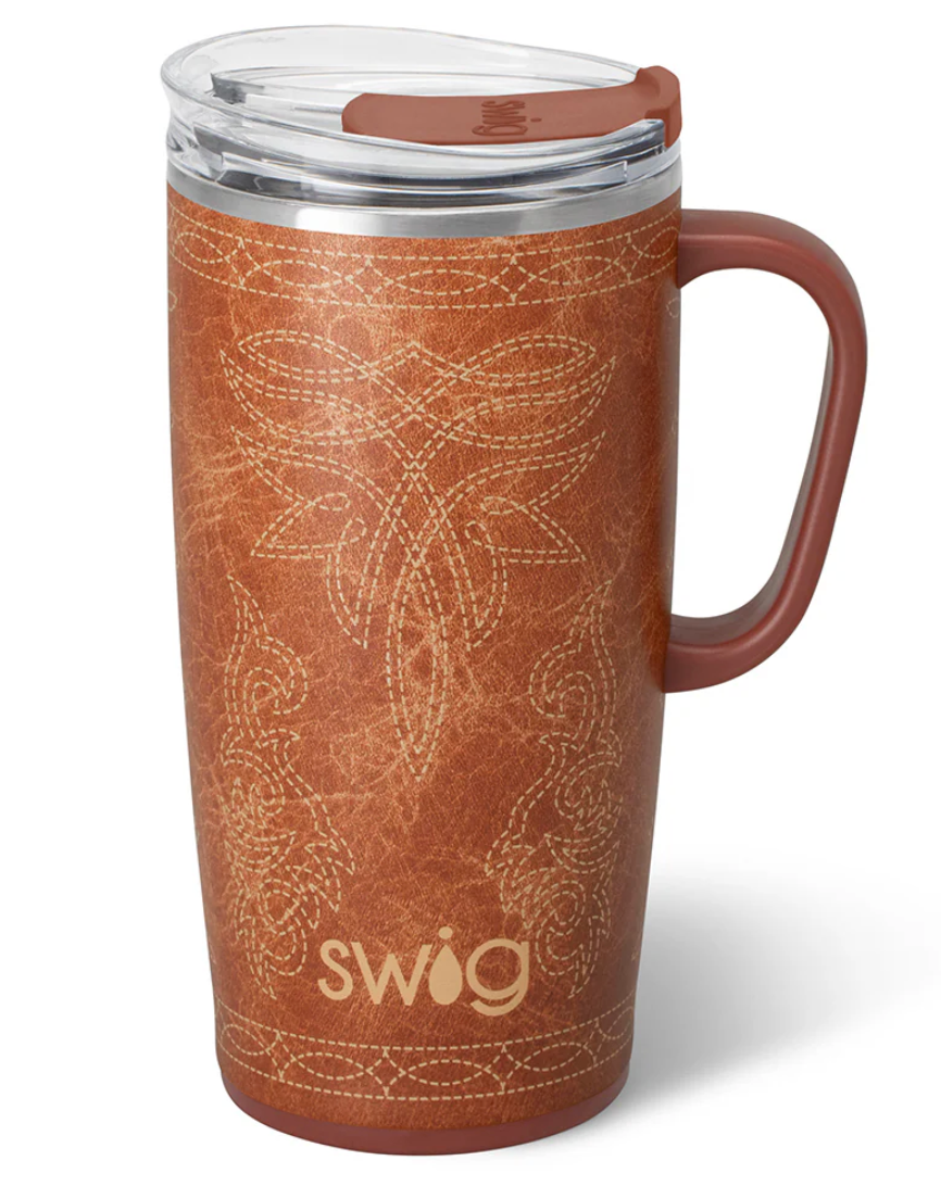 SADDLE STITCH COGNAC Travel Mug 22oz