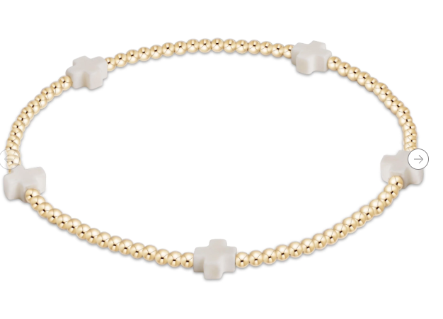 ENEWTON BSCSM2GOW SIGNATURE CROSS 2MM GOLD- OFF WHITE