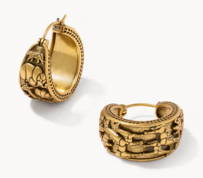 Raina Vintage Gold Hoop Earrings Kendra Scott