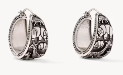 Raina Vintage Silver Hoop Earrings Kendra Scott