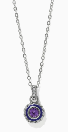 JM0313 Halo Gemma Petite Round Tanzanite Necklace