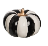 H-26 Ceramic Halloween Striped Pumpkin ( Assorted )