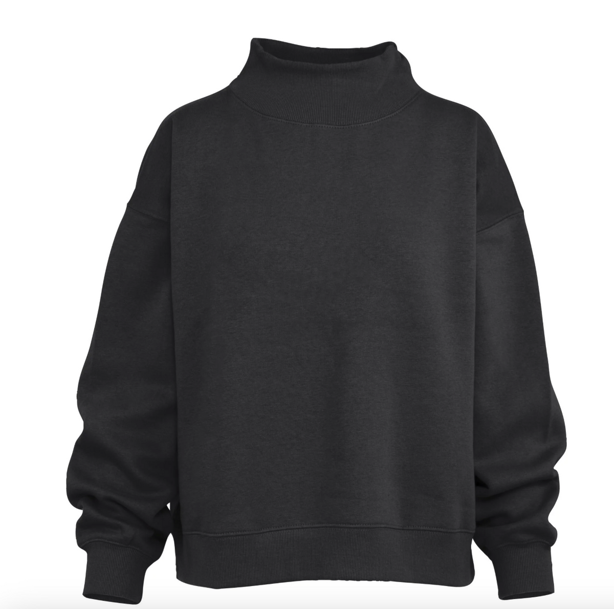 Black Lingo Mock Neck Fleece
