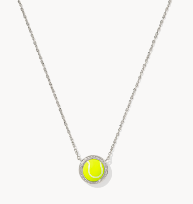 Tennis Short Necklace Silver Chartreuse*