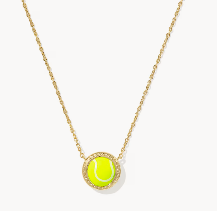 Tennis Short Necklace Gold Chartreuse*