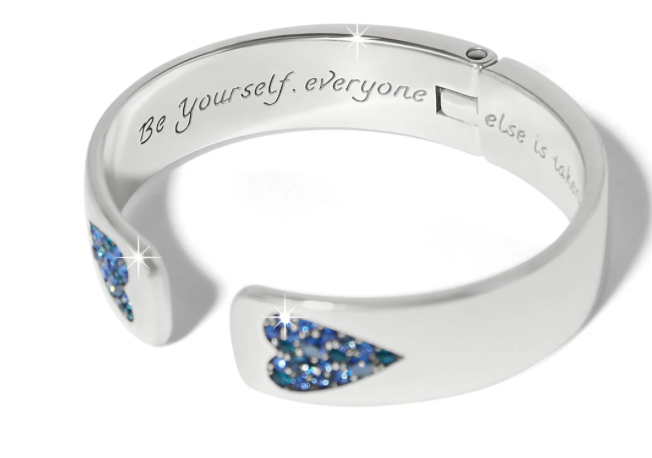 JF0438 Love Messages Be Your blue Hinged Bangle