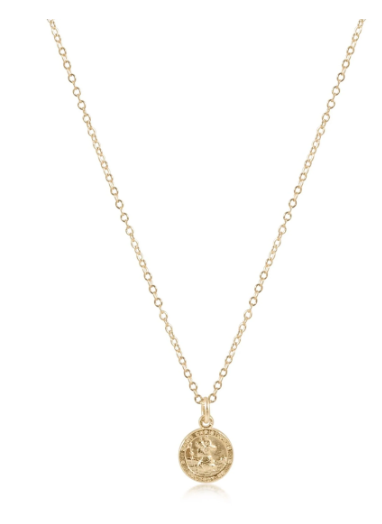 N16GPROTSMGD 16" Necklace Gold- Protection Small Gold Disc