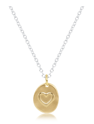 N16MXMINSLOVSMGD 16' Mixed Metal Necklace- Inspire Love Small Gold Disc