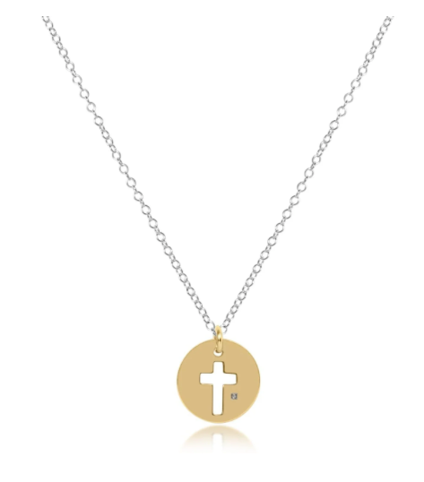 N16MXMBLEGD 16' Necklace Mixed Metal- Blessed Gold Disc