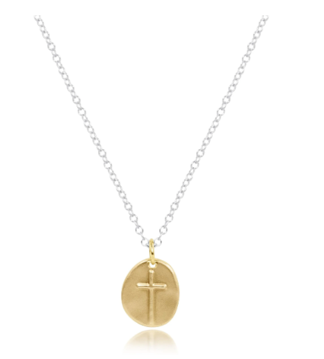 N16MXMINSSMGD 16' Necklace Mixed Metal- Inspire Small Gold Disc
