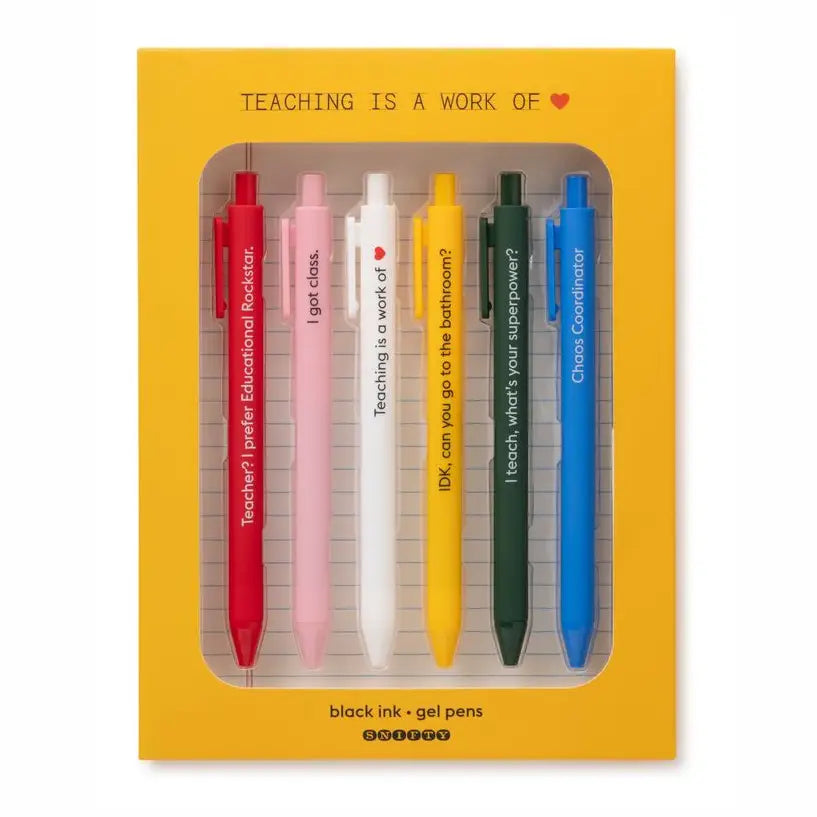 Teaching Is A Work of โค๏ธ - Quotable Gel Pen Set