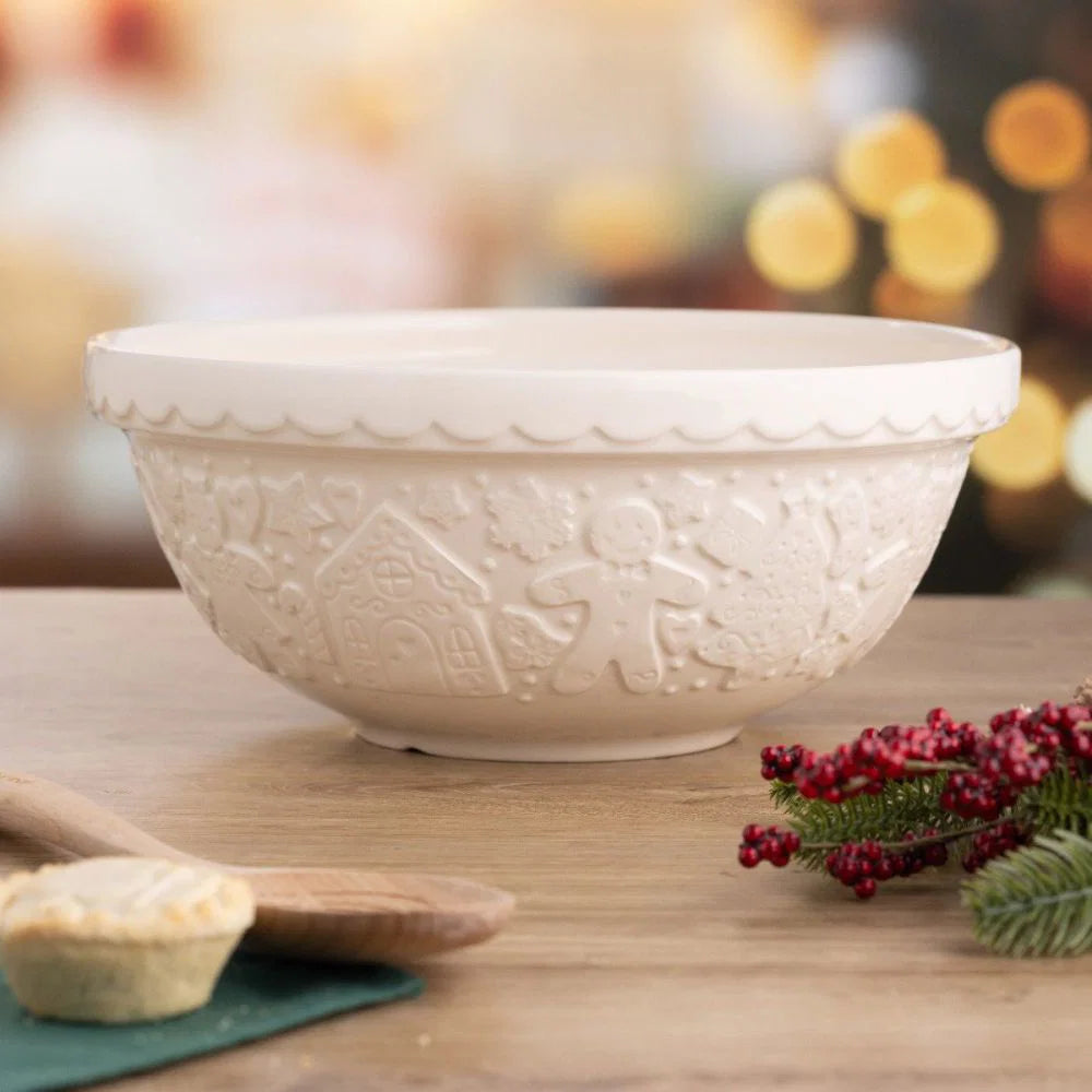 Gingerbread Lane S18 (2.85 Qt) Embossed Mixing Bowl | Cream