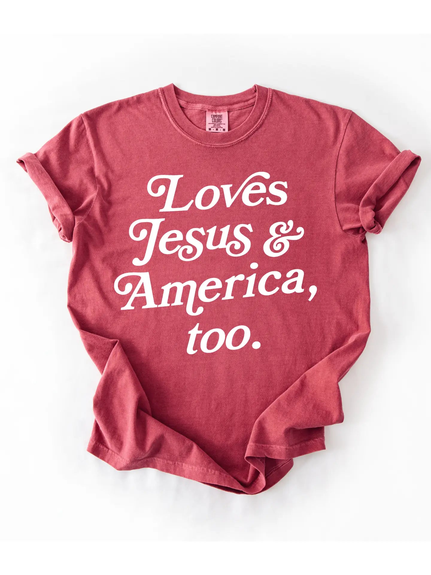 Loves Jesus + America, Too Tee