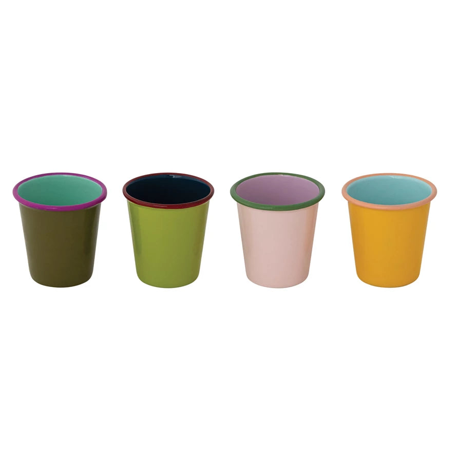 Enameled S/S Shot Glass with Colored Edge 2oz.
