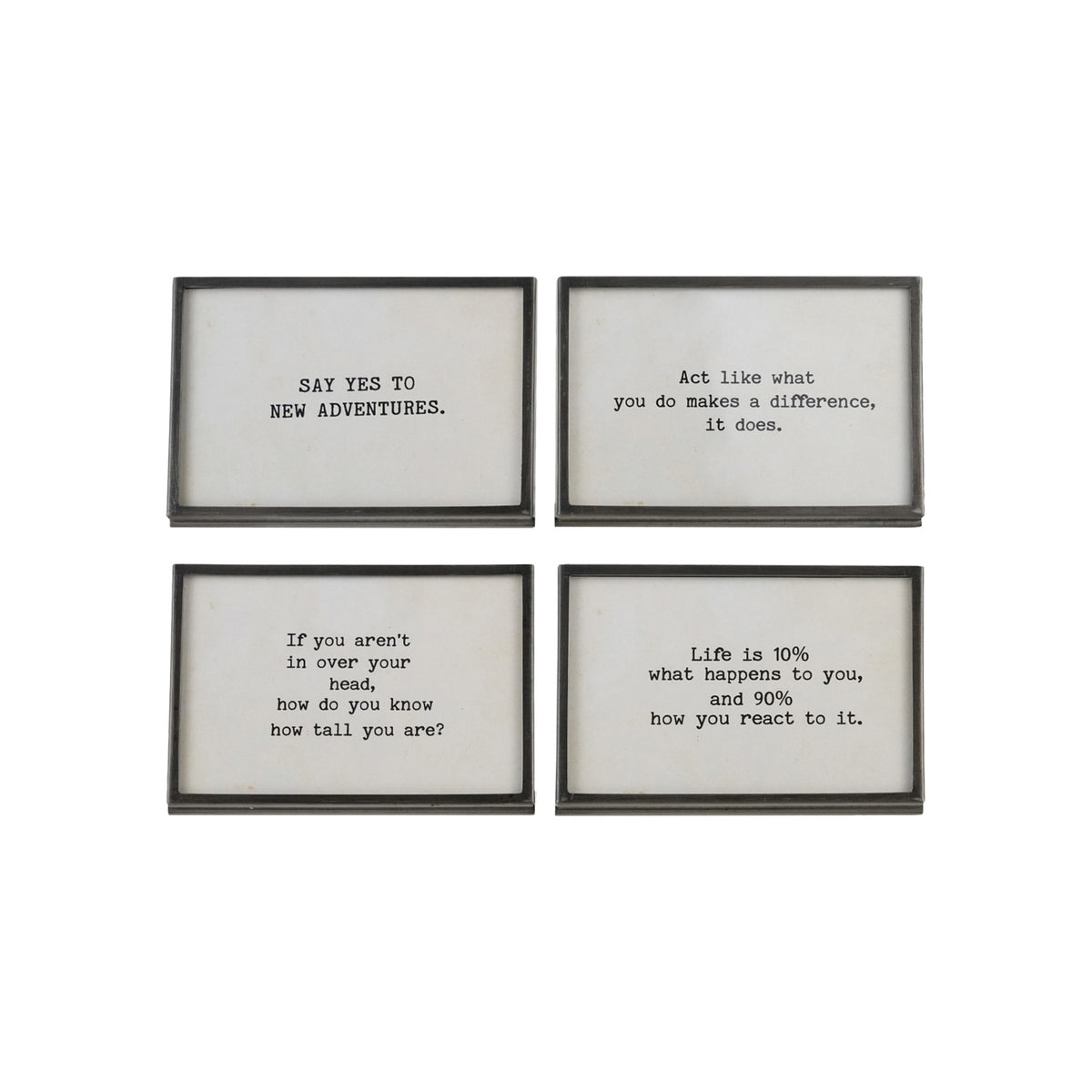Metal & Glass Frame with Easel & Saying( Bronze Frame)