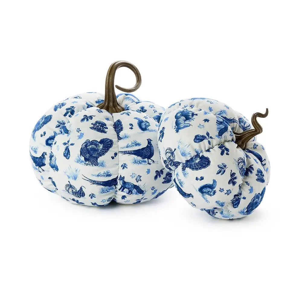 F-26 Falling for Blue Toile Fabric Pumpkin
