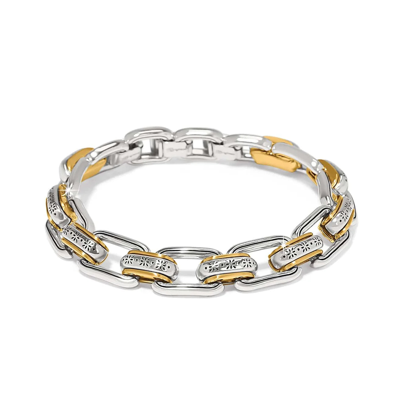 Mosaic Two Tone Links Bracelet. JF0270