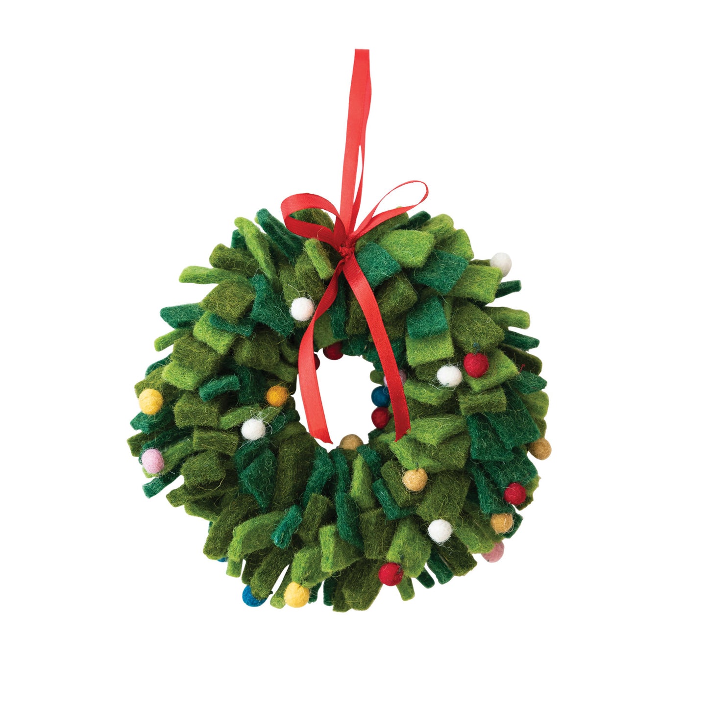 C-26 7" Round Handmade Wool Felt Wreath Ornament
