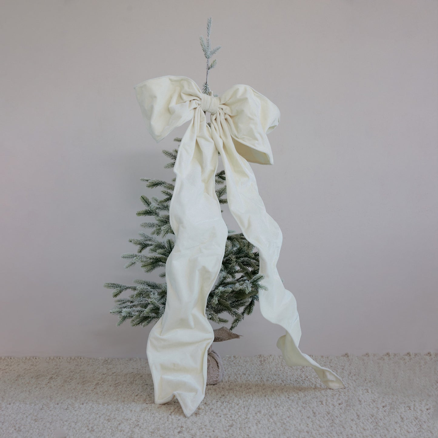 C-26 Oversized Fabric Velvet Bow with Velcro Closure