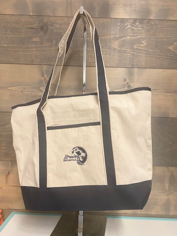 Bruin Canvas tote Bag. ( Navy / Tan )  ( Approx. 22"x16" )