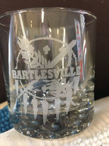 Etched Bartlesville Rocks Glass
