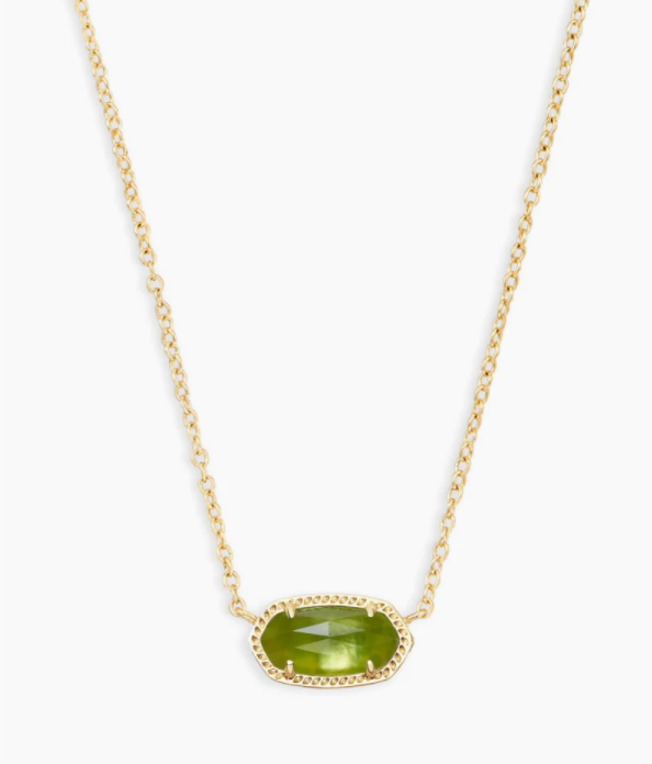 Elisa Gold Pendant Necklace In Peridot Illusion*