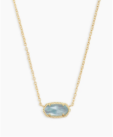 Elisa Gold Pendant Necklace In Light Blue Illusion