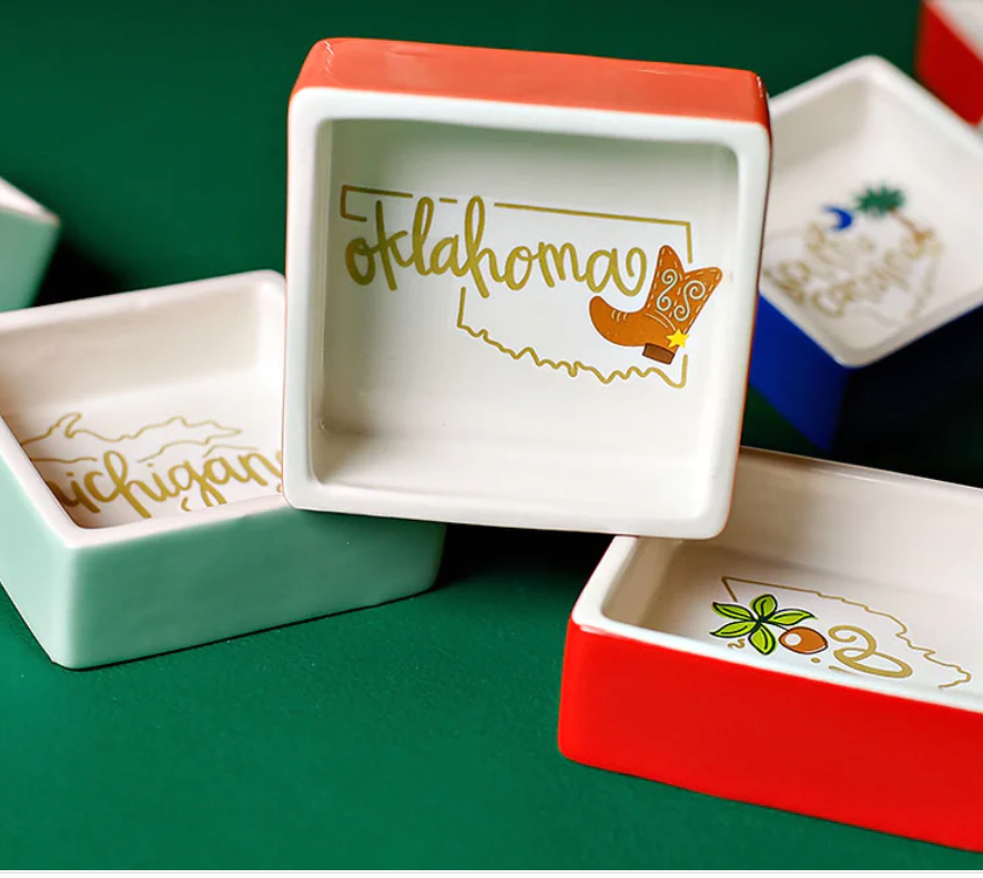 Oklahoma Square Trinket Box 3.5"