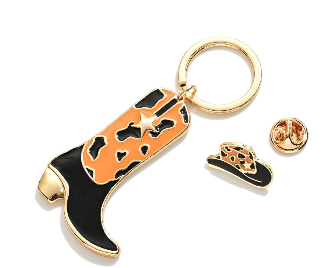 Cowboy Boot Key Ring Set 2pc