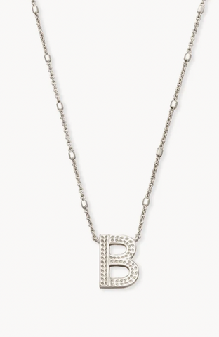 Letter" B " Pendant Necklace in Silver