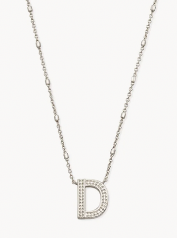 Letter" D " Pendant Necklace in Silver*