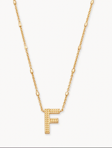 Letter " F " Pendant Necklace in Gold*