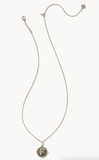 Letter F Silver Disc Pendant Necklace / Black Mother-of-Pearl*
