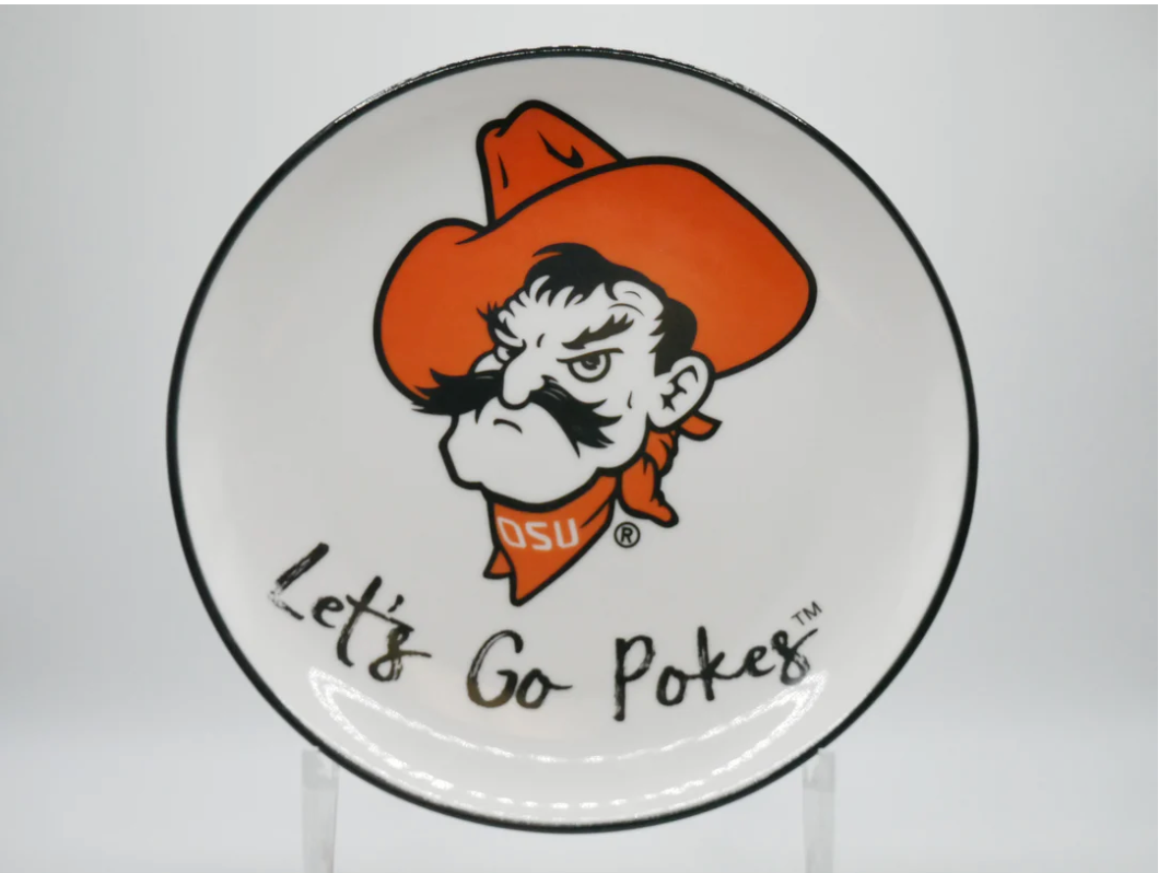 Oklahoma State Mascot Ceramic Trinket Tray