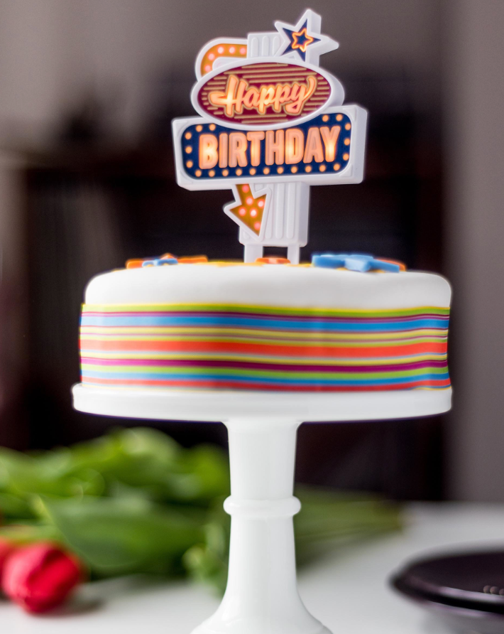 Cake topper Happy Birthday vintage