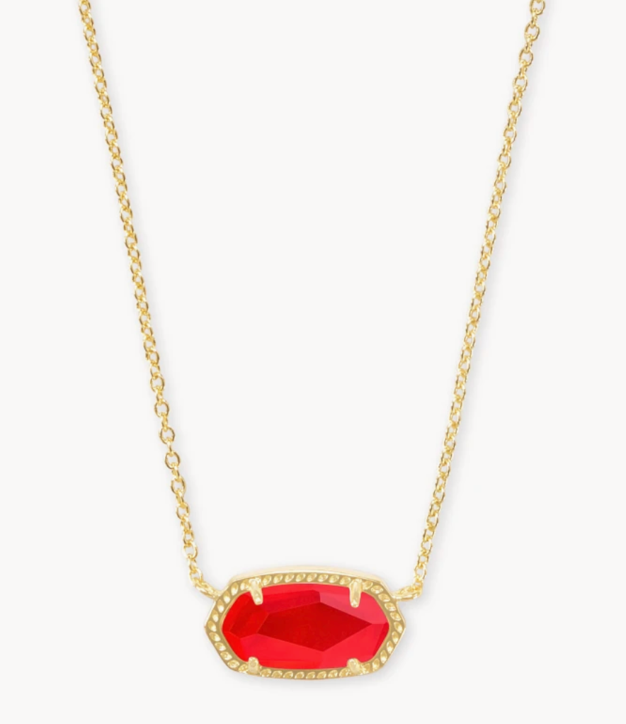 Elisa Gold Pendant Necklace in Red Illusion*