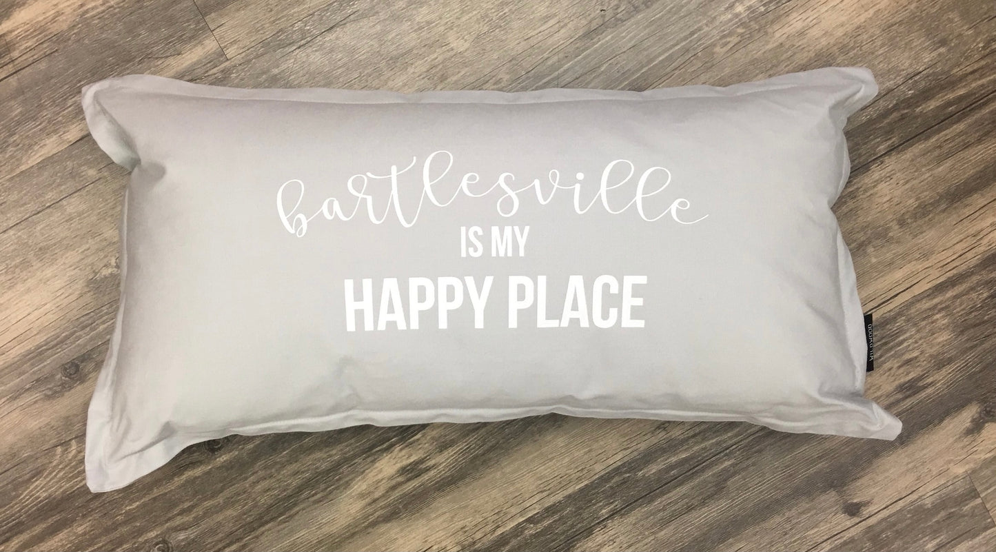 Bartlesville is My Happy Place Lumbar Pillow 24X12