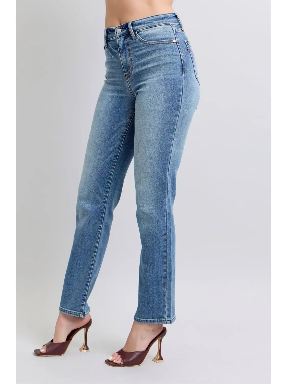 Vintage Wash Thermal Straight Jeans