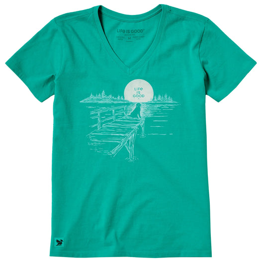 Dock Dog Landscape Sunset Tee