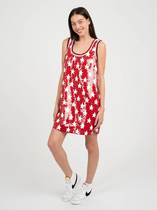 Scoop Neck Sequin Tank Mini Dress