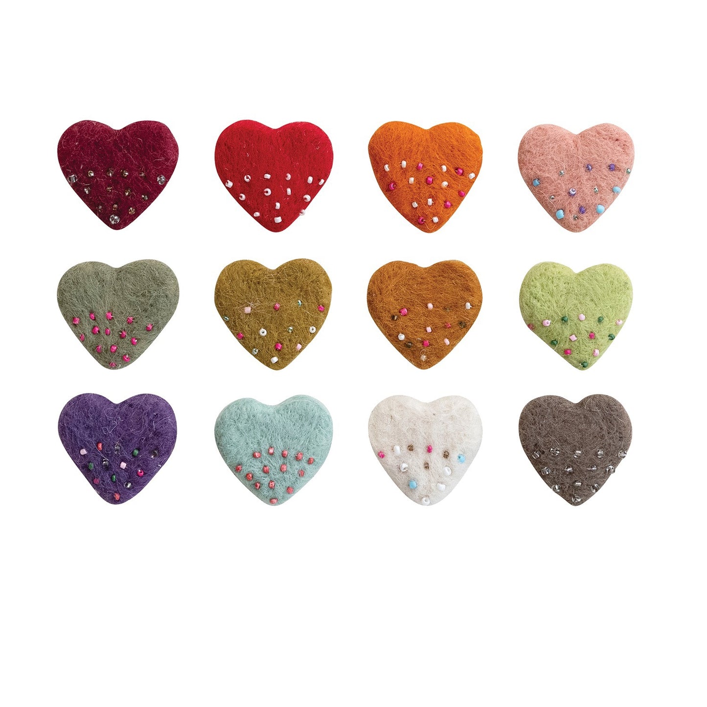 Handmade Wool Felt Heart Shaped Magnet