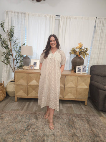 IMS Shasta Brown and Cream Dress