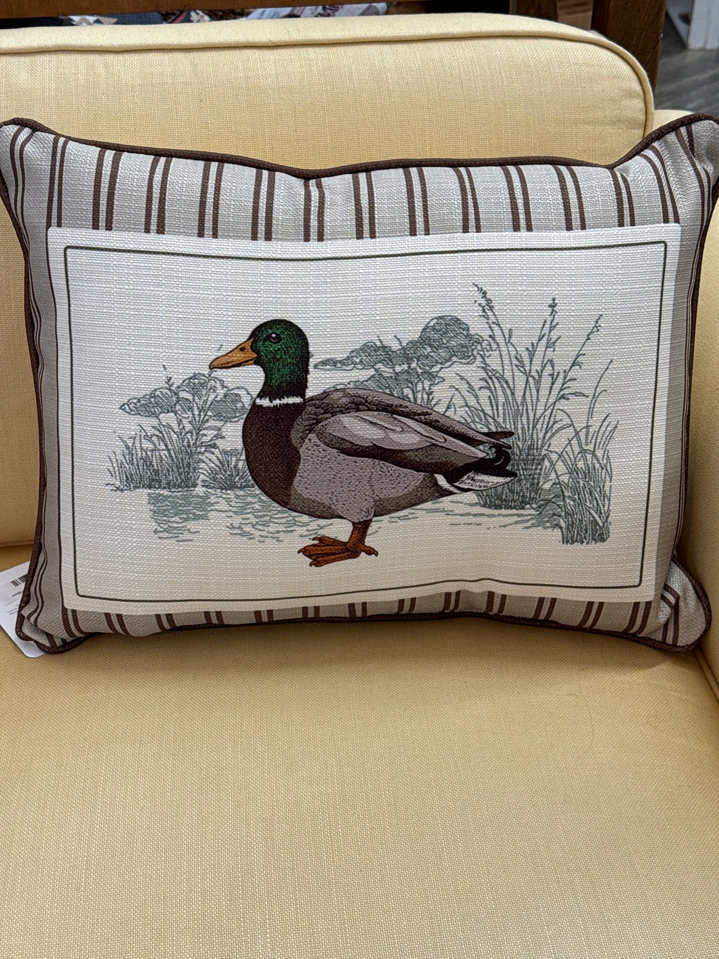Stripe Mallard Piped Pillow