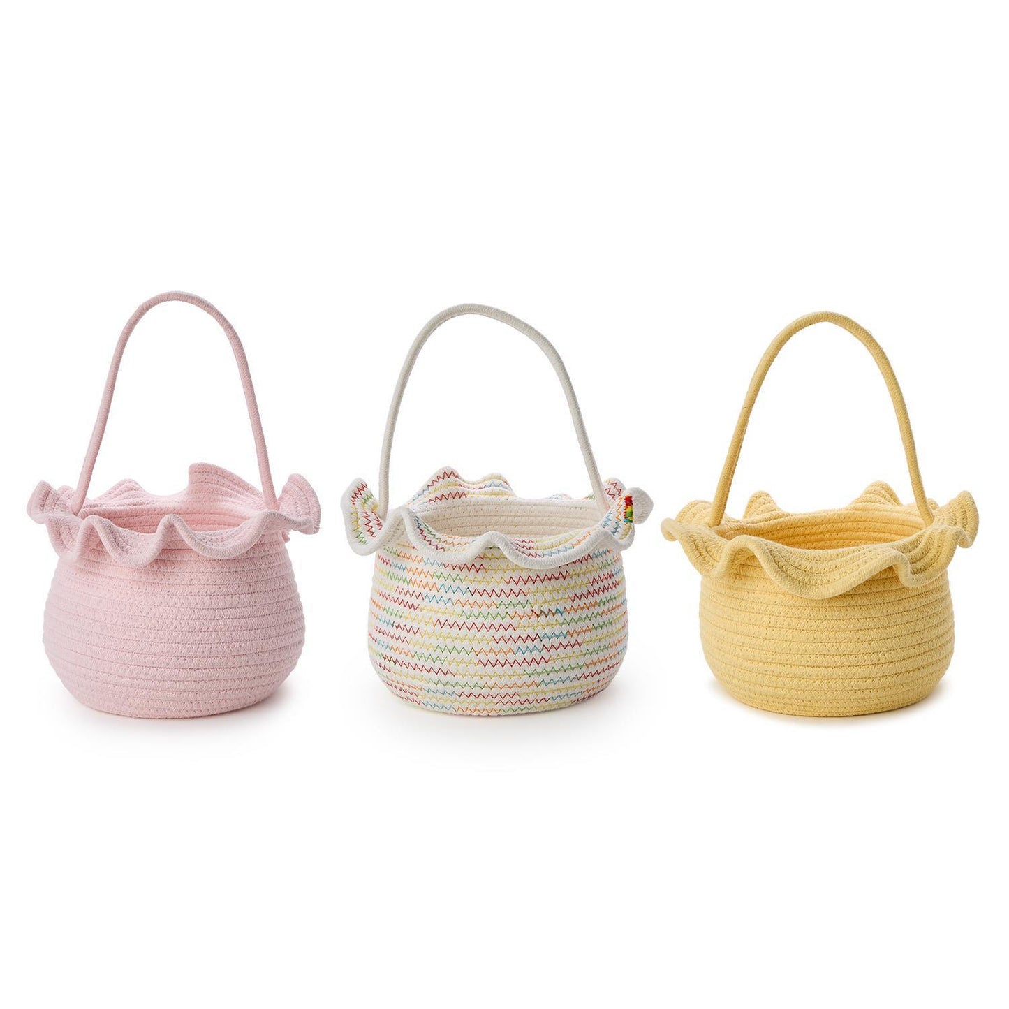Ruffles Cotton Rope Basket ( Assorted )