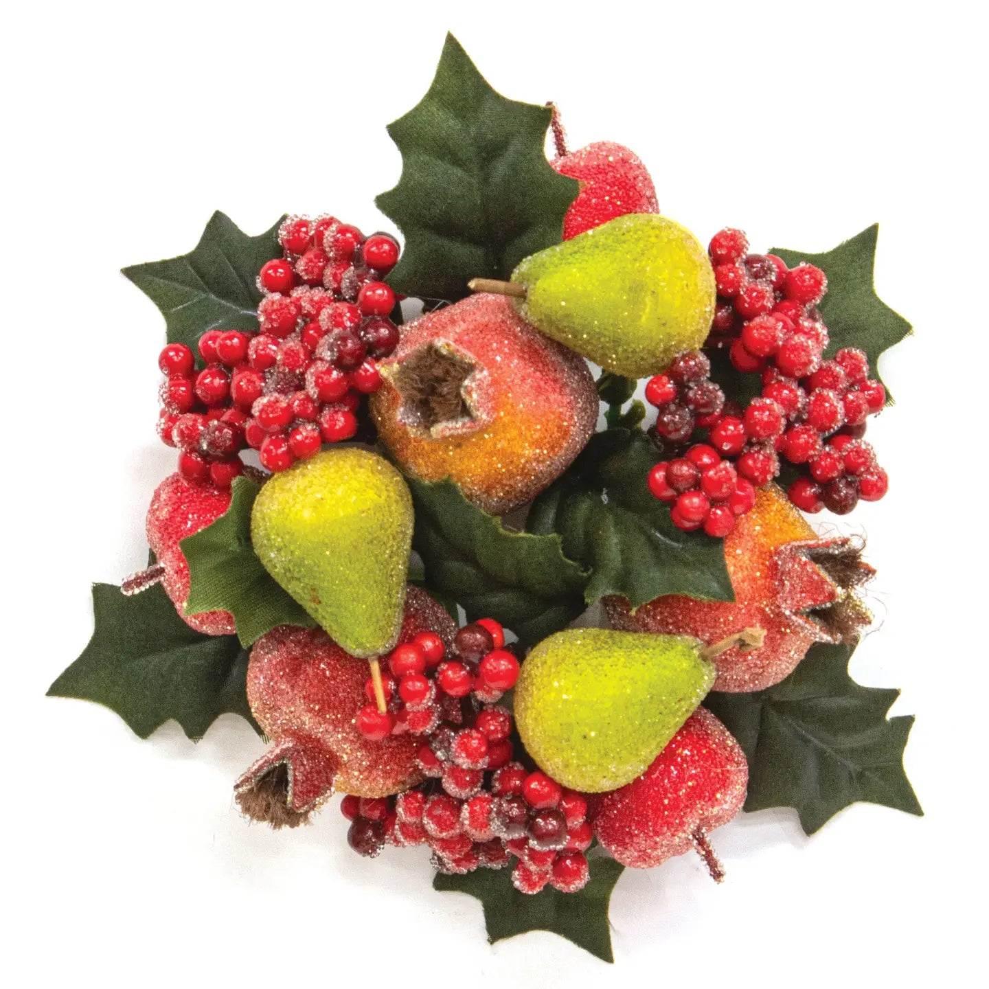 C-26 Sugar Glazed Winter Fruit & Holly Taper Ring - 1"